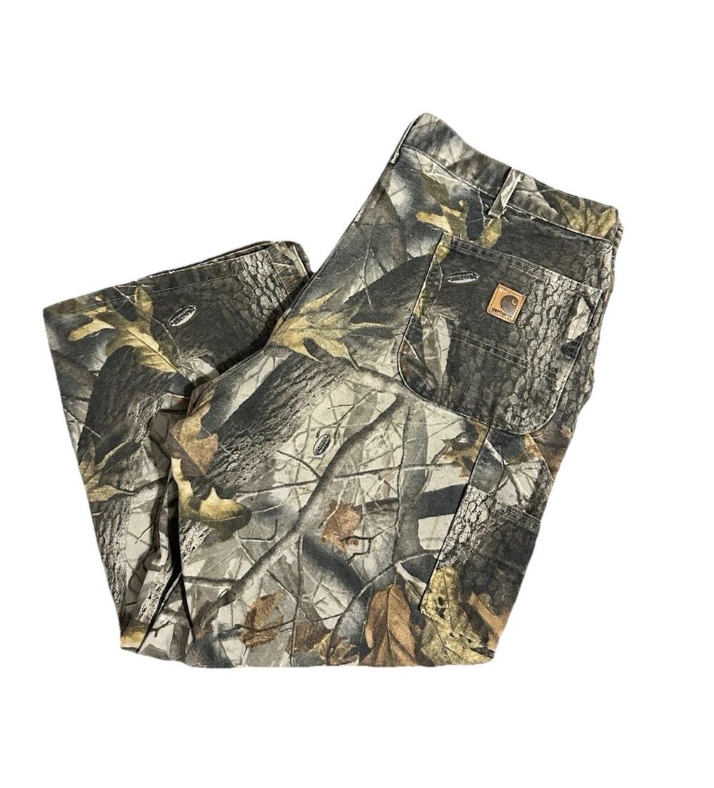 Vintage Carhartt B158 CMO Vintage Real Tree Camo Canvas Pants Size 40/27 US MADE